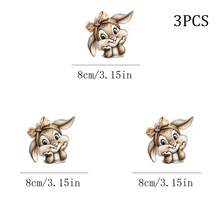 1/2/3pcs Floral Bow Headband Cute Rabbit Heat Transfer Iron-On Patch Sweet Cartoon Bunny Iron-On Sticker DIY Decoration T-Shirt Sweatshirt Pillow Tote Bag - Multicolor - View 9