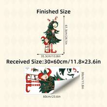 1pc Funny Santa Claus & Christmas Tree Wall Sticker, Removable Self-Adhesive Home Wall Decal, Suitable For Walls, Parties, Holiday Decoration - Multicolor - View 6