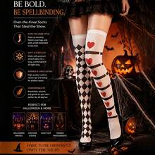 1 Pasang Kaos Kaki Selutut Wanita Motif Halloween, Modis dan Nyaman, Lembut dan Membentuk, Sempurna untuk Acara Pesta, Cosplay, dan Aktivitas Luar Ruangan - MultiWarna - View 3