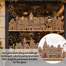 1 Set Of 4pcs Christmas Gingerbread Town Ferris Wheel Fireworks Window Sticker, Reusable PVC Electrostatic Adsorption Window Sticker, Suitable For Shops, Cafes, Homes, And Holiday Party Decorations. - Multicolor - View 5