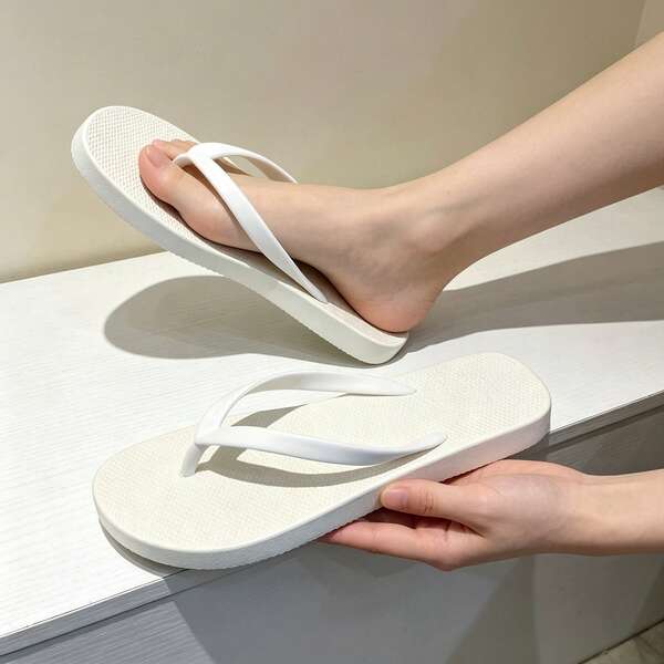 Women's Flip Flops, Casual Vacation Fashion, High Quality, Outdoor Vacation Toe-Post Slippers, Toe-Post Beach Sandals, Flat Open-Toe Slippers, Spring Summer New Style, Lightweight, Suitable For Indoor And Outdoor, Elegant Fashion Beach, Slouchy Slip-On Slippers, Soft Sole Indoor And Outdoor Dual-Use Slippers, Elegant Comfortable Spring Summer Street, Minimalist Flip Flops, Fashion Elegant Classic, Women's Slippers, Home Slippers, Solid Color Flip Flops, Summer Shoes, Women's Flat Sandals, Beach Shoes, Flip Flops