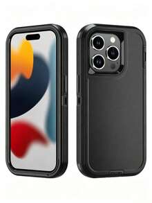 Compatible With IPhone Phone Case (Multi-Layer Protection) [Shockproof] [Anti-Drop] [Anti-Slip], 3-In-1 Heavy Duty Protective Shell - Black - View 52