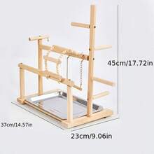 1pc Parrot Beak And Claw Grinding Perch, Bite-Resistant Frosted Standing Pole, Tiger Skin Cockatiel Toy Perch Stand - View 1