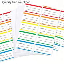 10pcs Refrigerator Classification Label Stickers, Large Capacity Multi-Pack, Highly Attractive Fresh Colorful Border, Portable Easy-Tear Writable Food Ingredient Classification Date Marking, Kitchen Fresh-Keeping Bags Fresh-Keeping Boxes Freezer Refrigerator Storage, Writable Refrigerator Classification Labels - A - View 9