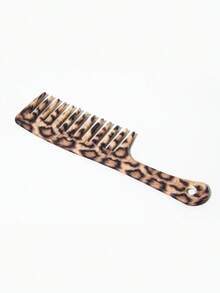 10Pcs Water‑Transfer Printed Marbled Wide Tooth Comb, Leopard & Love Pattern, Portable Easy‑To‑Clean Hair Comb, For Travel & Home Dresser, Daily Use, Salon Hair Tool, Valentine's Day Gift For Girlfriend, Back To School Essential, Fall Decor - Multicolor - View 11