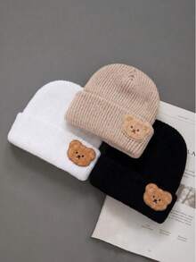 Autumn/Winter Baby Warm Beanie Hat, Children's Knitted Woolen Cap, Baby Warm Knitted Hat - 1PC - View 9