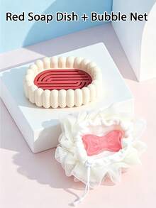 1pc Multi‑Color Bubble Edge Soap Dish With Foaming Net, Sweet Silicone Oval With Drain Hole Design, Quick‑Drying Storage Make Up Storage Organiser Bathroom Accessory, For Shower Room Vanity Countertop Daily Use All‑Season Household Decor - Multiple Styles - View 19