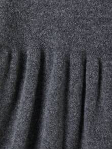Young Girl 3D Bow Decor Long Sleeve Knitted Sweater Dress Princess Style A-Line Skirt - Grey - View 5