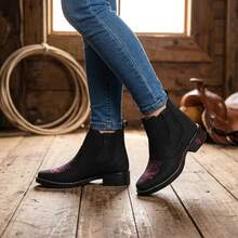 Bota Feminina Country Texana Rodeio Cano Curto Cowgirl Roça - Preto - Visão 2