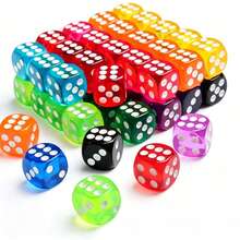 15/20pcs Colorful Dice, Six-Sided Dice, Suitable For Board Games, 14mm Bulk Dice, Ideal For Parties, Board Games (Color Random) - Multicolor - View 1