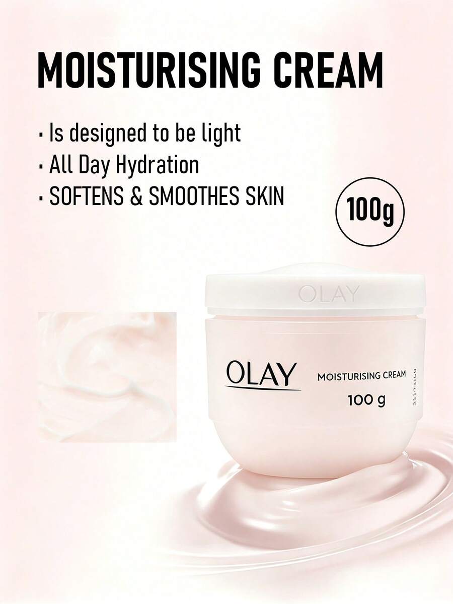 Olay 保濕面霜 100g | 輕盈不油膩配方 | 立即補水舒緩乾肌 | 減少細紋與皺紋外觀 - 100g - 查看 1