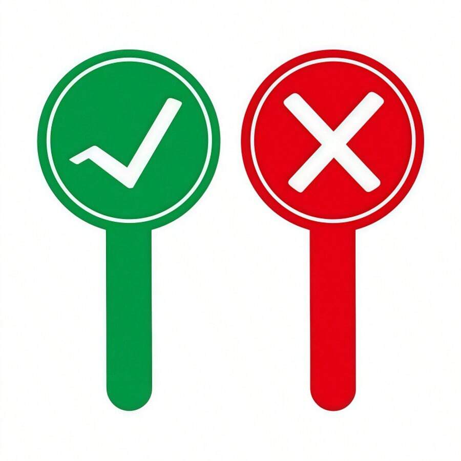 1pc/2pcs Classroom Feedback Handheld Board, Front/Back/Up/Down/Pass/Stop/Yes/No Answer Indicator - Teaching Tool For Student Engagement And Feedback (1 Design, One Side Red, One Side Green) Back To School - A - View 1