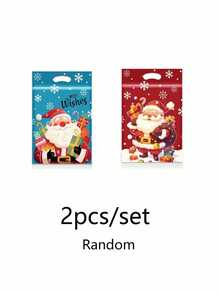 18pcs/Set Christmas Standing Gift Bags, Santa Claus Self-Sealing Zipper Bags With Handles, Holiday Party Decoration Gift Packaging Supplies - Multicolor - View 11