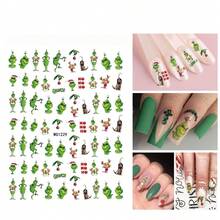 The Grinch 1 مجموعة ملصقات أظافر وحش أخضر الشعر لعيد الميلاد مع لاصق خلفي قابل للإزالة ملصقات إكسسوارات أظافر عيد الميلاد - متعدد الألوان - مشاهدة 6