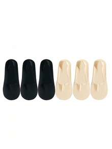 6 Pairs Women's Summer Silicone Non-Slip Invisible Ultra-Thin Ice Silk Boat Socks, Japanese Style JK Breathable Casual Elastic Socks - Multicolor - View 8