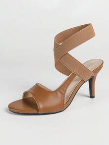 Women's Fashion Daily Wear High Heel Sandals - Coffee Brown - View 3