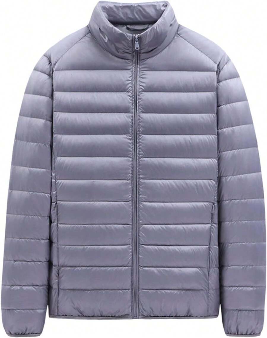 Men Plus Size Down Coats - Grey - View 1