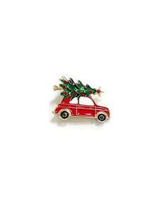 1pc Christmas Brooch Red Green Oil Drip Colorful Car Christmas Tree Christmas Accessory - Christmas Tree - View 4