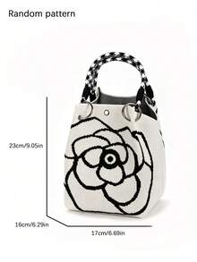 Classic Contrast Color Polka Dot Casual Versatile Artistic Bucket Bag, Multi-Functional Daily Commute Handbag, Suitable For Niche Shopping And Dating - Beige - View 5