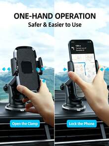 Car Suction Cup Phone Holder, Universal Dashboard & Console Phone Navigation Mount, Extendable Long Arm Multi-Angle Rotating Car Phone Stand, One-Click Clamping Single-Hand Operation Car Phone Fixed Bracket, Stable Suction Base Anti-Shake Car Mount, Suitable For 4-7 Inch Phones, In-Car Navigation Dedicated Phone Support Stand, Adjustable Cantilever Car Phone Holder - Multicolor - View 8