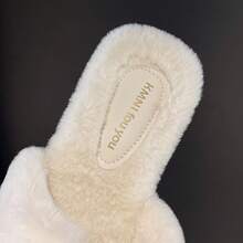 Women's Autumn/Winter Home Slippers, Fluffy Plush Open-Toe Solid Color Indoor Slippers, Comfortable Quiet Bedroom Floor Slippers, Soft Sole Lightweight Fuzzy Slippers - Plush - View 4