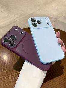 Luxury Skin-Feel Matte Magnetic Phone Case Compatible With IPhone 18 Pro Max 17 Pro Max 17Pro 17 16 Pro Max 16 Pro 15 Pro Max 16 15 14 13 Simple Shockproof Anti-Shock Back Cover - Light Blue - View 5