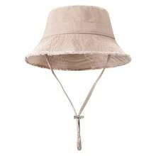 1pc Women's Drawstring Brim Bucket Hat, Adjustable Size Frayed Edge Sun Hat, Soft Fabric, Sun Protection Windproof, Travel Beach Seaside Leisure Vacation Play Daily Use - Multicolor - View 13