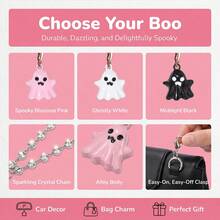 1pc Cute Halloween Ghost Alloy Painted Pendant Car Interior Rearview Mirror High-End Car Decoration Accessory - A - View 4