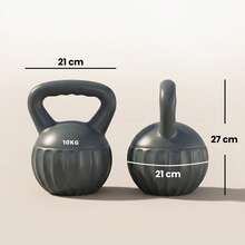 SPORTNOW Kettlebell, 10 Kg Kettle Bell With Non-Slip Handle For Home Gym Weight Lifting And Strength Training, Grey - Grey - View 2