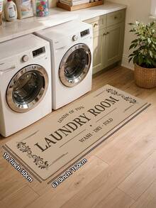 DAJIANG 1 pieza Alfombra moderna para cuarto de lavado, alfombra suave para pasillo, alfombra de cocina, lavable a máquina, alfombra con letras antipolvo, decoración del hogar - Caqui - Ver 14