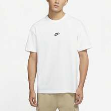 Nike Men's Solid Color Logo Print Loose Fit Casual Comfortable Breathable Crew Neck Short Sleeve T-Shirt White - White - View 3