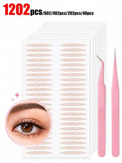 1202pcs/802pcs/402pcs/202/40pcs/Double Eyelid Tool Set Designed For Men And Women, Breathable Single-Sided Adhesive Double Eyelid Stickers, Exquisite Double Eyelid Clips, Latex-Free Double Eyelid Stickers, Easy To Wear And Apply Makeup, Strong Adhesion, Invisible, Breathable, Waterproof, Sweat-Proof, Non-Reflective, Perfect Eyelid Stickers Suitable For Severe Drooping Eyelids, Monolid, Loose Eyelids, Christmas Gift, Halloween Gift, Family And Friends