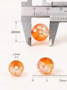20/50/100pcs Halloween Glass Beads For Jewelry Making Accessories, 10mm Sparkling Gradient Explosion Glass Bead For DIY Earrings Bracelets Necklace - Orange - View 3