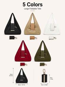 Portable Large Capacity Tote Bag, Lightweight Casual Shoulder Handbag, Multi-Pocket Crossbody Shopping Bag, Suitable For Daily Outings And Outdoor Commuting - Multicolor - View 6