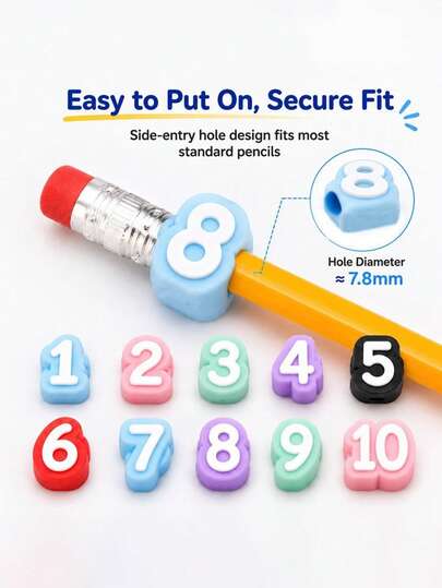 Numbered Pencil Cap Set, Reusable Classroom Pencil Labels For Teacher Organization, Student Supply Tracking Markers, Desk And Art Supply Storage Box Management Tool, Reusable Classroom Pencil Labels With Numbered Caps, Suitable For Teachers, School Stationery Organization, Pencil Tracking Markers, Applicable To School, Office, Home Teaching Labeling System