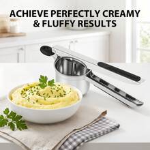 Stainless Steel Potato Ricer Masher With 3 Interchangeable Plates, Potato Press For Fluffy Mashed Potatoes Carrot Pumpkin Baby Food, Kitchen Gadget - Silver - View 10