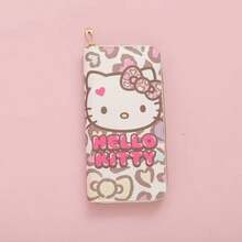 SANRIO محفظة طويلة للنساء بتصميم هالو كيتي، محفظة/حقيبة جلدية طويلة بتصميم شخصية كرتونية عصرية، هدية عيد ميلاد & عيد الميلاد - متعدد الألوان - مشاهدة 6