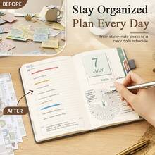 2027 A5 Hardcover Planner 400 Pages, 2027 Jan-Dec Daily/Monthly Dual View, Habit Tracker Password Log, Flat Lay Magnetic Closure, Includes 5 Stickers, Work Home Daily Organizer - A5 - View 10