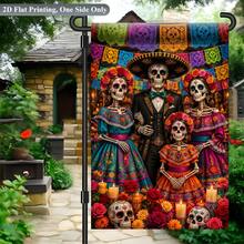 2D Flat Garden Flag 1pc, Traditional Costume Family Photo, Single-Sided Print Design Garden Flag, Polyester Material, Suitable For Yard And Patio Decoration, Scene Decoration, Home And Scene Decoration, Flag Pole Not Included - A - View 7