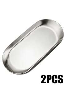2/1pc Stainless Steel Sterilizing Tray Oval Mirror Metal Color Suitable For Storing Tattoo Tools And Nail Art Tools Accessories Or Home Desktop Storage Tray - Multicolor - View 17