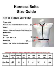 1pc Women Chest Harness Elastic Tight Corset Bra Straps With Choker Belt Gothic Punk Adjustable Harness Body Accessory - Black - View 8