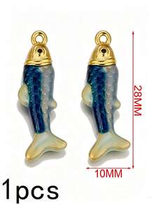 1 buah Liontin Ikan Enamel Gaya Laut Bohemian untuk Pembuatan Perhiasan, Liontin Ikan Warna-warni Stainless Steel untuk Perlengkapan Kalung dan Anting DIY - Liontin ikan - View 19