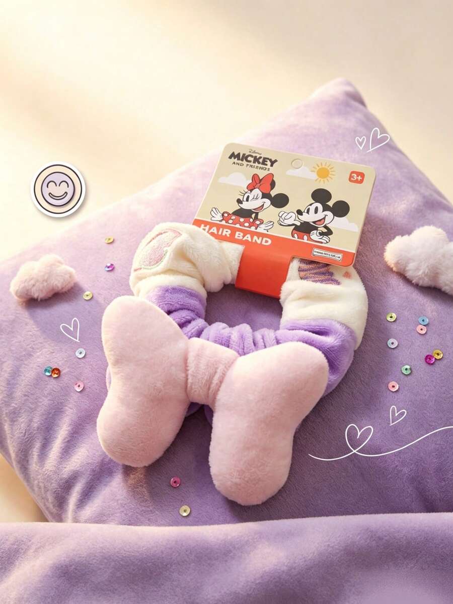 Mesuca Disney Bow Plush Hair Scrunchie - Soft & Fluffy, Secure & Non-Slip, Suitable For Daily Styling, Cute Cartoon Hair Accessory Designed For Women And Girls - Bow Hair Tie - View 1