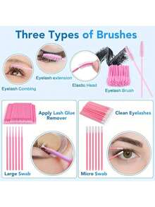 False Eyelash Tool Set, Model Head, Tweezers, Brush, Practice Eyelashes, Dense Eyelash Positioning Stickers, Cleaning Brush, Glue Ring Set, Tools For Beginners To Practice Eyelash Extensions - Dusty Pink - View 5
