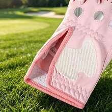 Sarung Tangan Golf Wanita Warna Pink, Sepasang, Anti Selip, Bernapas, Tahan Lama, Modis - Berwarna merah muda - View 10