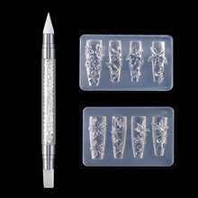 2Pcs 3D Flower Silicone Nail Mold With Dual‑Ended Wax Pen Embossed Floral Nail Art Mould Carving Tool Set For DIY Nail Decoration - Multicolor - View 10