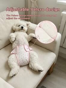 1pc/1pc+5pcs Disposable Diaper Set With Lace Cute Star Print Sanitary Pants Period Pants Anti-Harassment Pants Suitable For Small And Medium Cats And Dogs Pets - Baby Pink - View 4