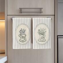 2PCS Kitchen Towels Minimalist Brown Leopard Print Pattern 40*60cm Simple Style Rectangular Microfiber Kitchen Towels, Dish Cloths, Tablecloths, Hand Towels, Bathroom Kitchen Decor, Home Decor, Housewarming Gift For Neighbors, Perfect For Kitchen And Bathroom Use, Suitable For Housewives And Family Gatherings Gift, High Cost-Performance, Home Essential - Light Grey - View 7