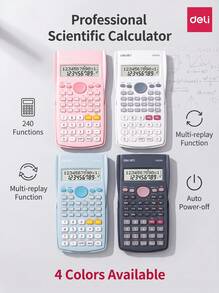 DELI La calculadora D82MS es ideal para el estudio y la oficina, y ofrece una amplia gama de funciones de cálculo, teclas sensibles y duraderas, un consumo de energía de larga duración y una gran pantalla de dos líneas. Está disponible en color rosa claro. - Rosa Pálido - Ver 2