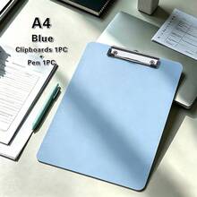 A4 Macaron Color PS Clipboard With Side Ruler Scale, Metal Strong Clip Writing Pad, Retractable Pen Included, Document Paper Organizer For Student Teacher Office Home School Stationery - Sets - View 14
